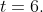 t = 6.